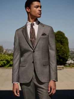 Grey Slim Fit Signature Cerutti 100% Italian Wool Suit Jacket