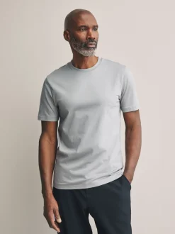 Grey Slim Fit Signature SUPIMA® Cotton Crew Neck T-Shirt