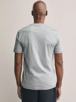Grey Slim Fit Signature SUPIMA® Cotton Crew Neck T-Shirt