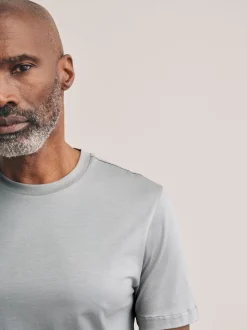 Grey Slim Fit Signature SUPIMA® Cotton Crew Neck T-Shirt