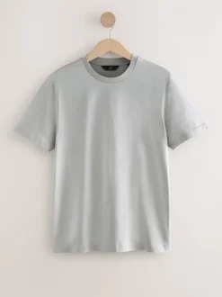 Grey Slim Fit Signature SUPIMA® Cotton Crew Neck T-Shirt