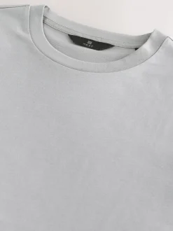 Grey Slim Fit Signature SUPIMA® Cotton Crew Neck T-Shirt