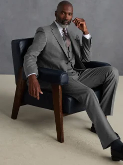 Grey Slim Fit Signature Zignone Italian Wool Cashmere Blend Flannel Suit Jacket