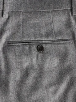 Grey Slim Fit Signature Zignone Italian Wool Cashmere Blend Flannel Suit Trousers