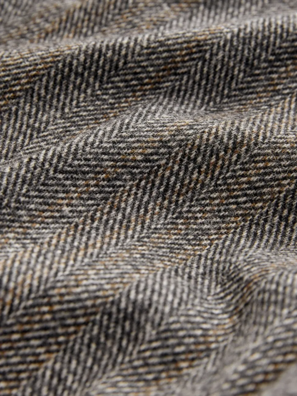 Grey Slim Fit Wool Blend Herringbone Stripe Suit Trousers