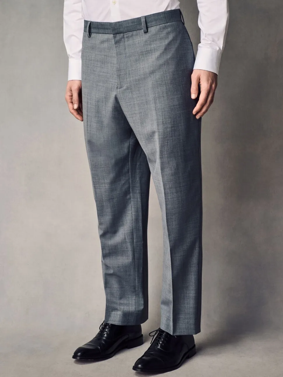 Grey Slim Fit Wool Blend Motionflex Suit Trousers