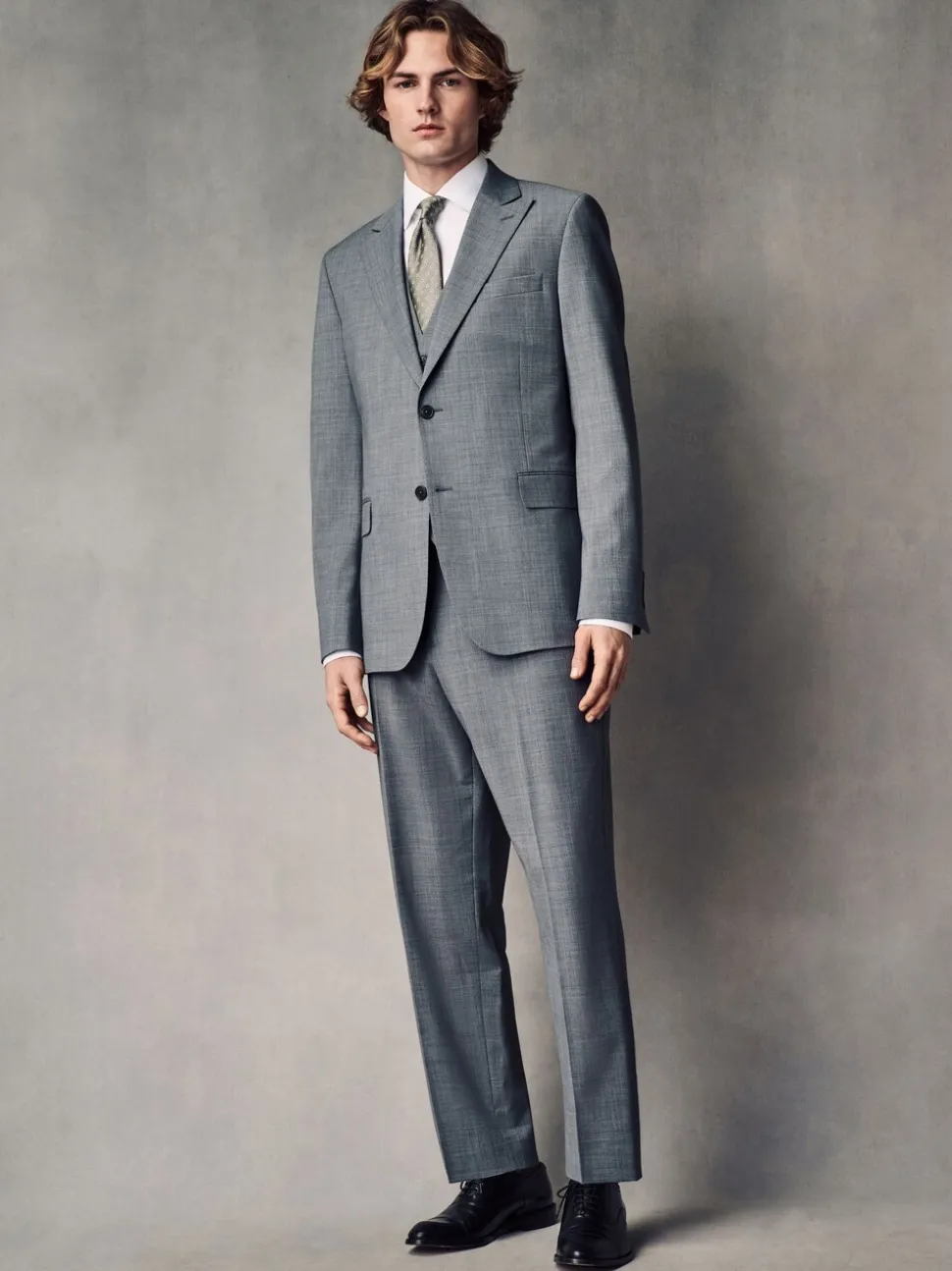 Grey Slim Fit Wool Blend Motionflex Suit Trousers