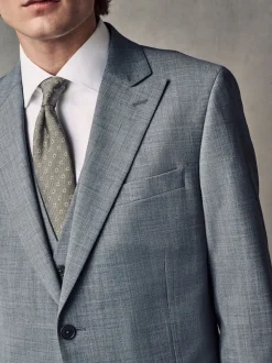 Grey Slim Fit Wool Blend Motionflex Suit Jacket