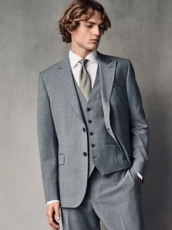 Grey Slim Fit Wool Blend Motionflex Suit Jacket