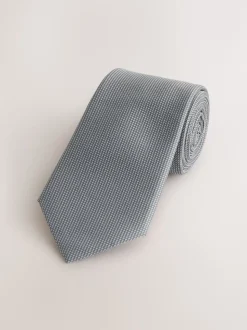 Grey Slim Textured Tie