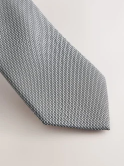 Grey Slim Textured Tie