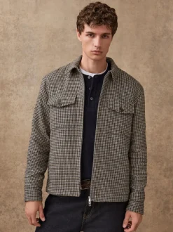 Grey Smart Dogtooth Twin Pocket Jacket