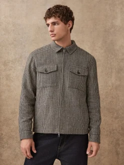 Grey Smart Dogtooth Twin Pocket Jacket