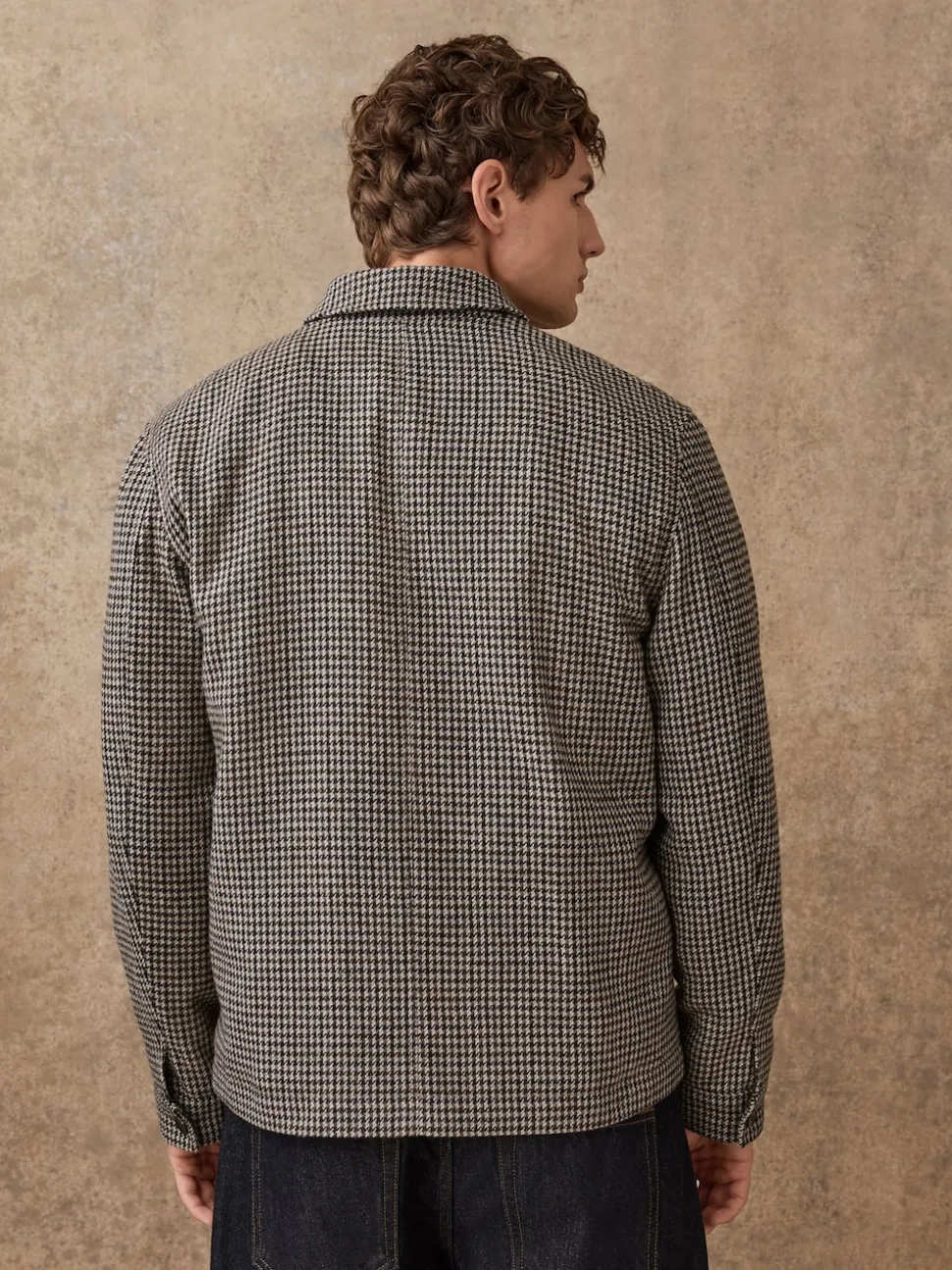 Grey Smart Dogtooth Twin Pocket Jacket