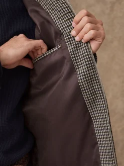 Grey Smart Dogtooth Twin Pocket Jacket
