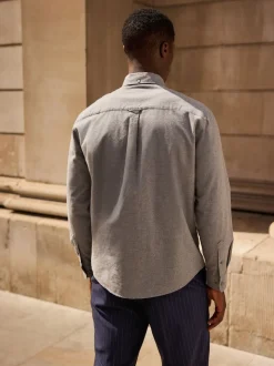 Grey Soft Touch Oxford Long Sleeve Shirt