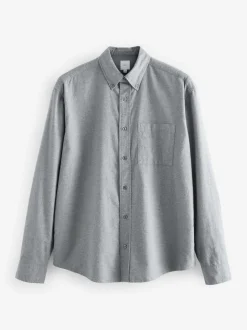 Grey Soft Touch Oxford Long Sleeve Shirt