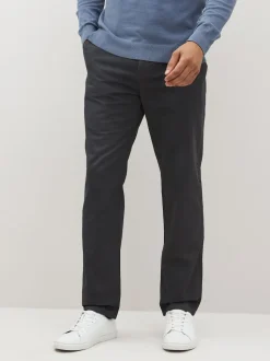 Grey Straight Fit 100% Cotton Chino Trousers