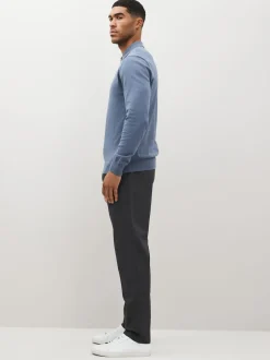 Grey Straight Fit 100% Cotton Chino Trousers