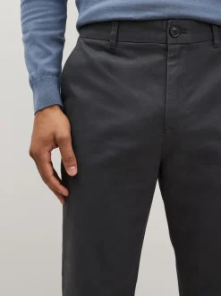 Grey Straight Fit 100% Cotton Chino Trousers