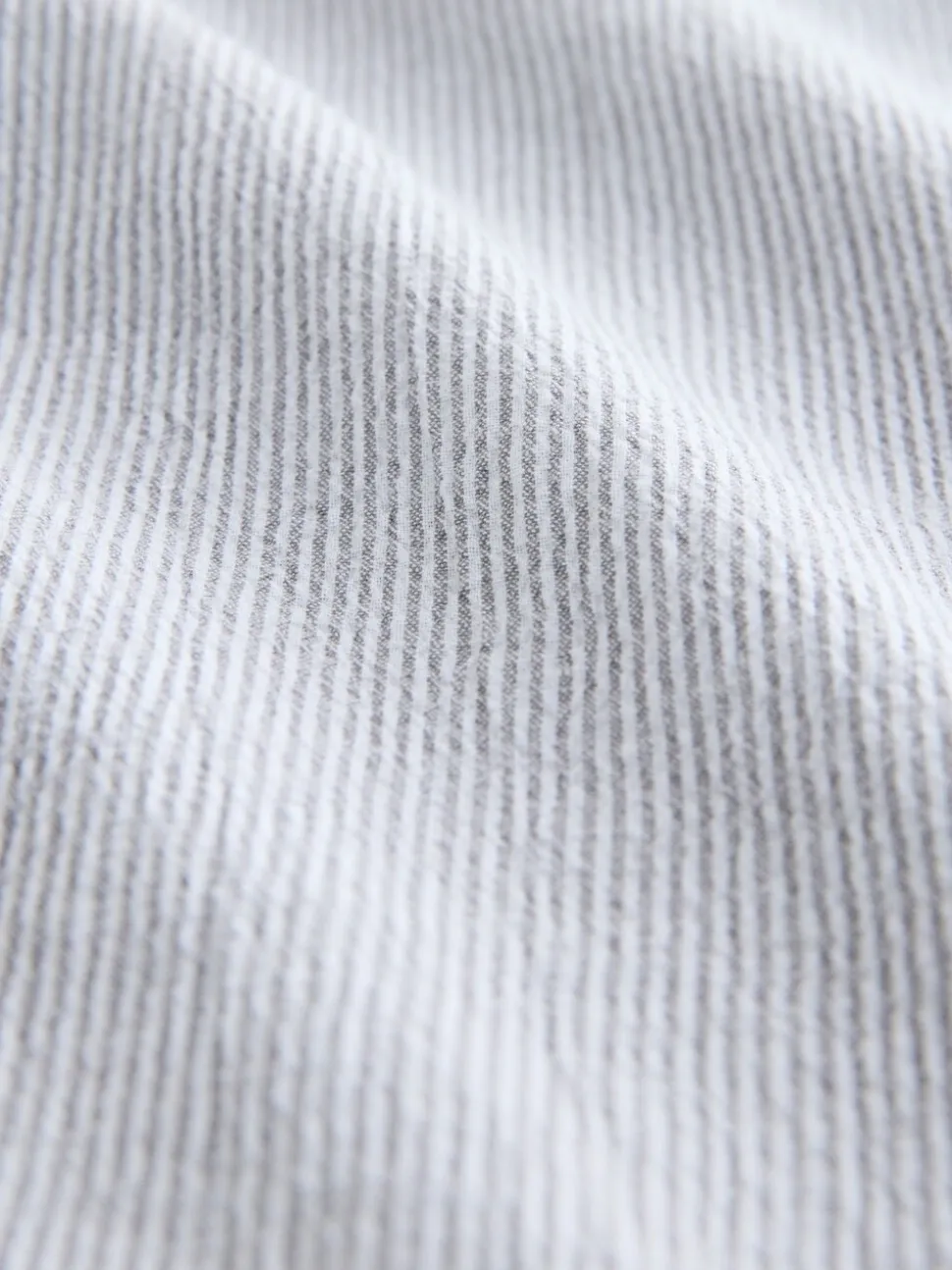 Grey Stripe Cotton Long Sleeve Shirt