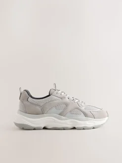 Grey Suede Trim Runners