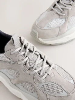 Grey Suede Trim Runners
