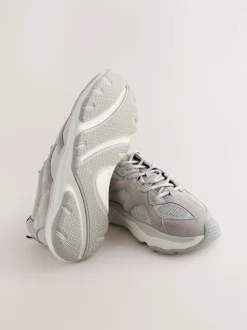 Grey Suede Trim Runners