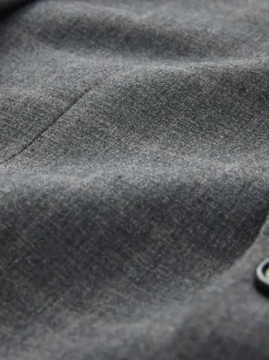 Grey Tailored Fit Check Flannel Suit Jacket