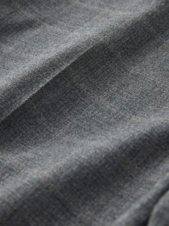 Grey Tailored Fit Check Flannel Suit Trousers