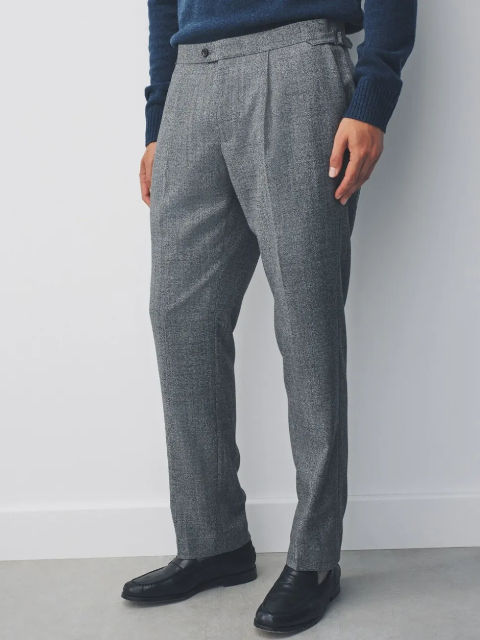 Grey Tailored Fit Merino Wool Blend Suit Trousers