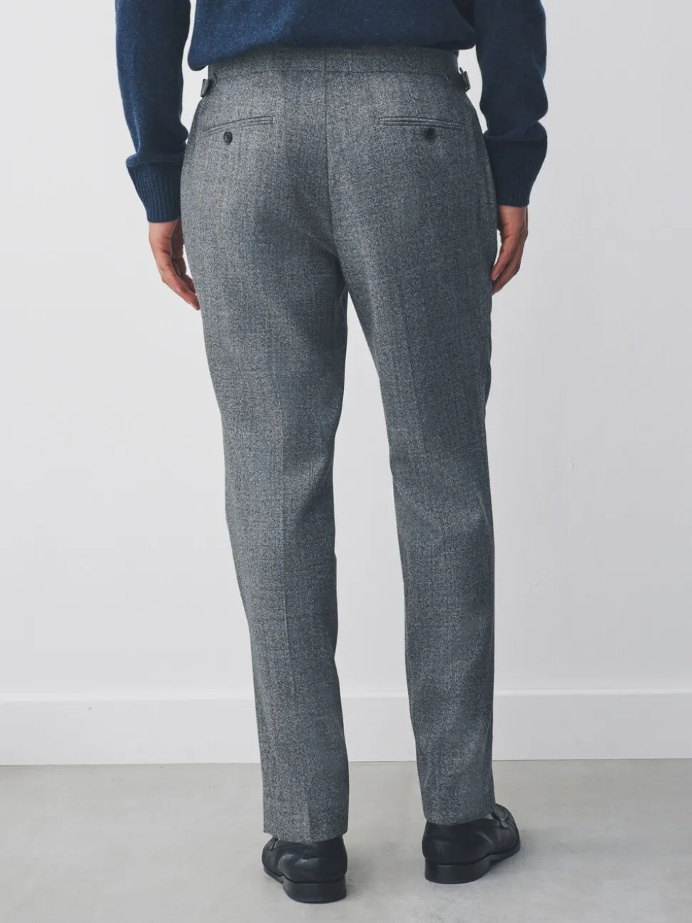 Grey Tailored Fit Merino Wool Blend Suit Trousers