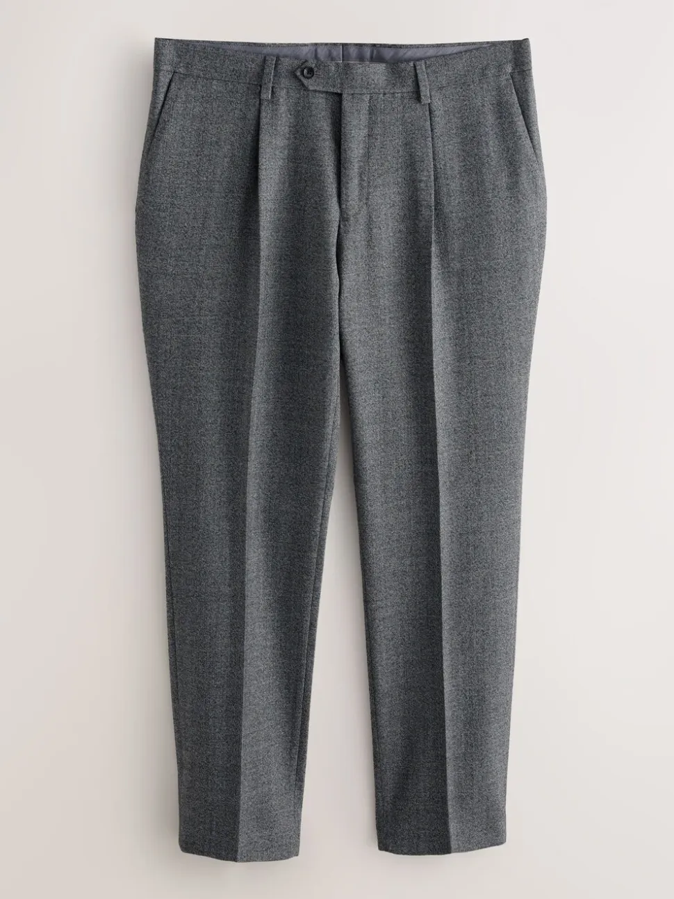 Grey Tailored Fit Merino Wool Blend Suit Trousers