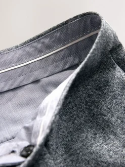 Grey Tailored Fit Merino Wool Blend Suit Trousers