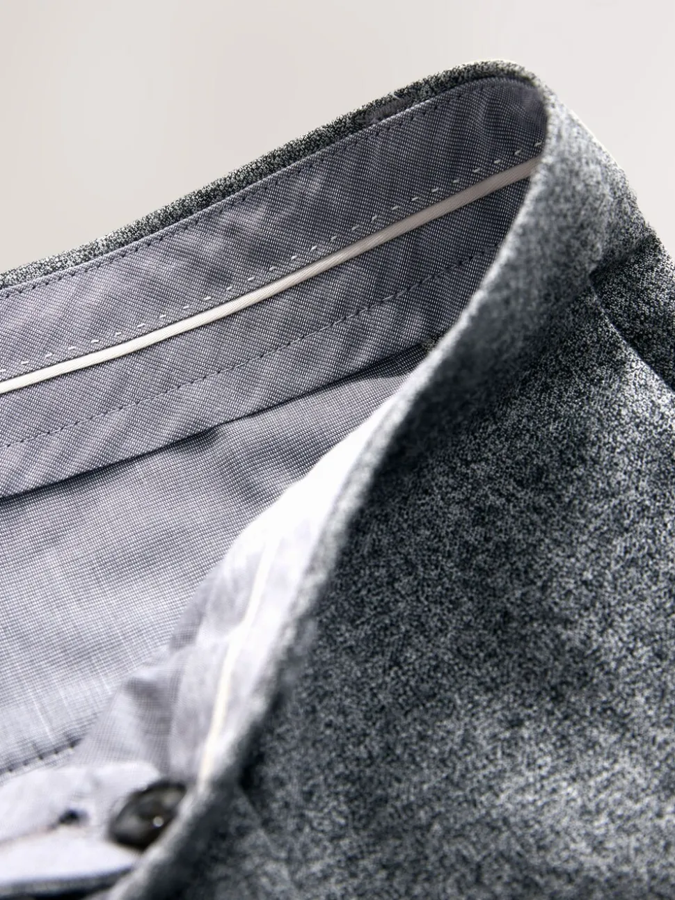 Grey Tailored Fit Merino Wool Blend Suit Trousers