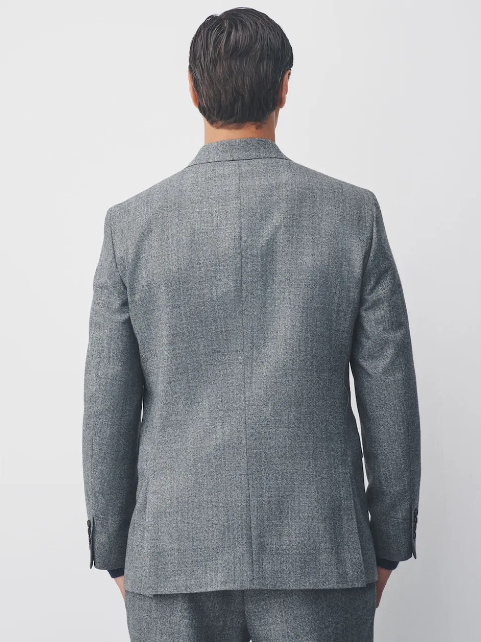 Grey Tailored Fit Merino Wool Blend Suit Jacket