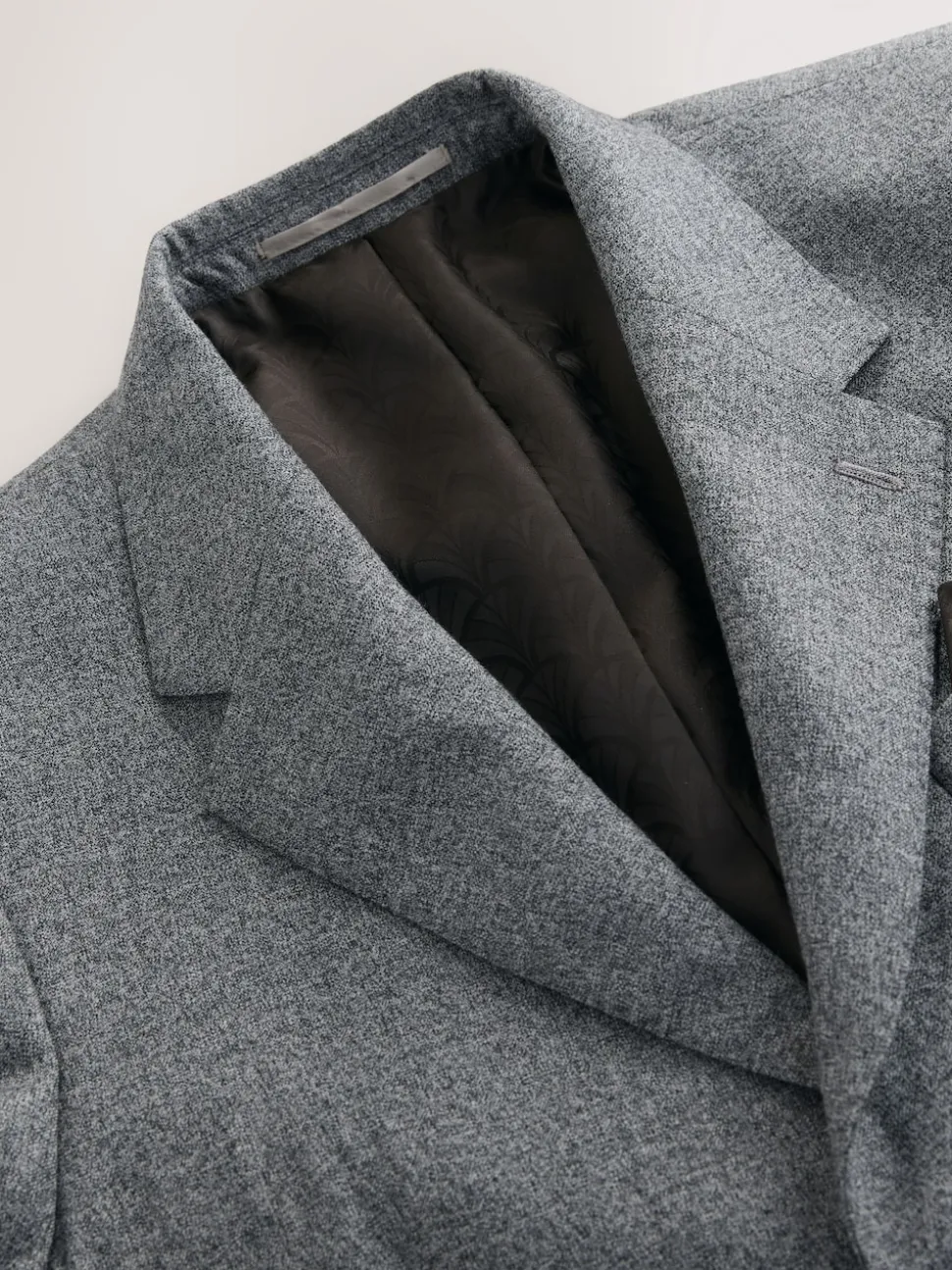 Grey Tailored Fit Merino Wool Blend Suit Jacket