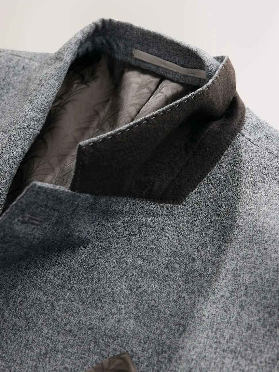Grey Tailored Fit Merino Wool Blend Suit Jacket