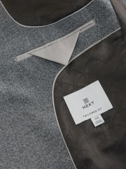 Grey Tailored Fit Merino Wool Blend Suit Jacket
