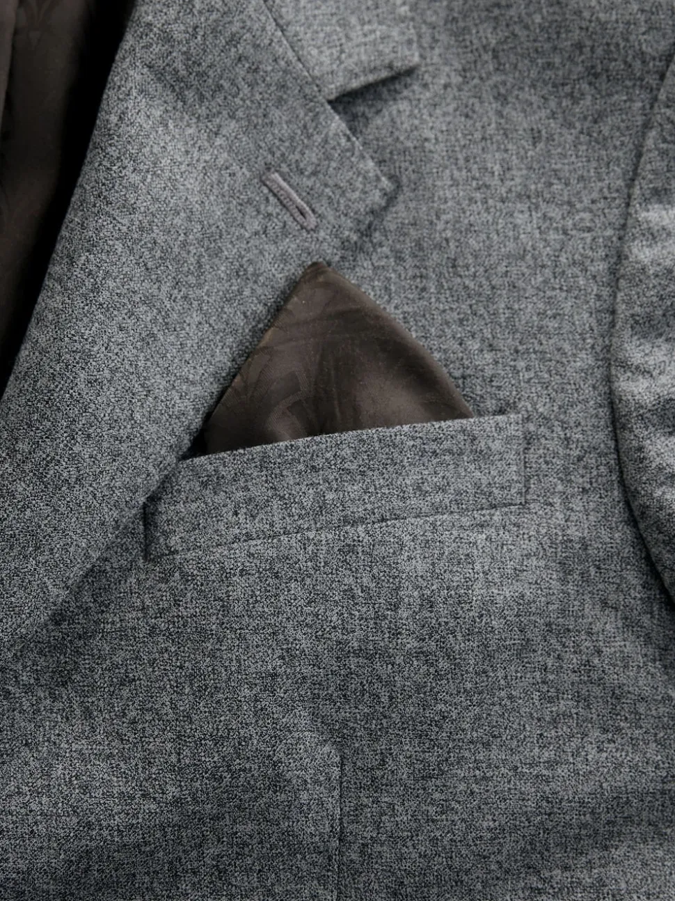 Grey Tailored Fit Merino Wool Blend Suit Jacket