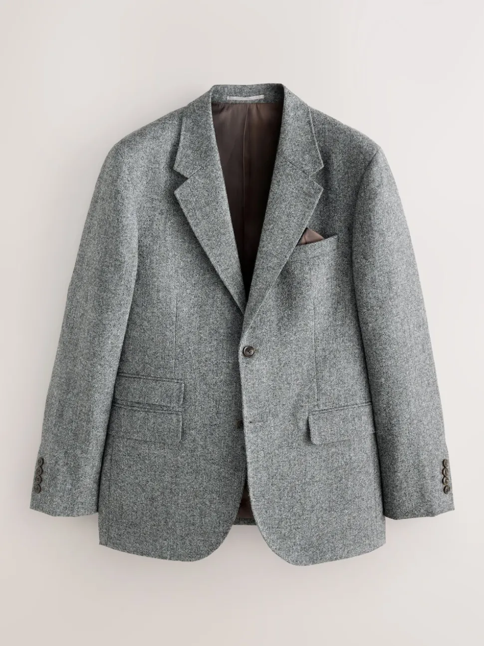 Grey Tailored Fit Signature Abraham Moon 100% British Wool Donegal Suit Jacket