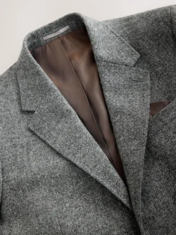 Grey Tailored Fit Signature Abraham Moon 100% British Wool Donegal Suit Jacket