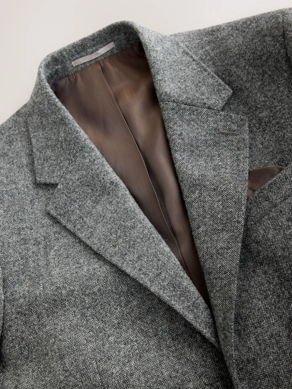 Grey Tailored Fit Signature Abraham Moon 100% British Wool Donegal Suit Jacket
