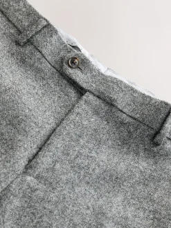 Grey Tailored Fit Signature Abraham Moon 100% British Wool Donegal Suit Trousers