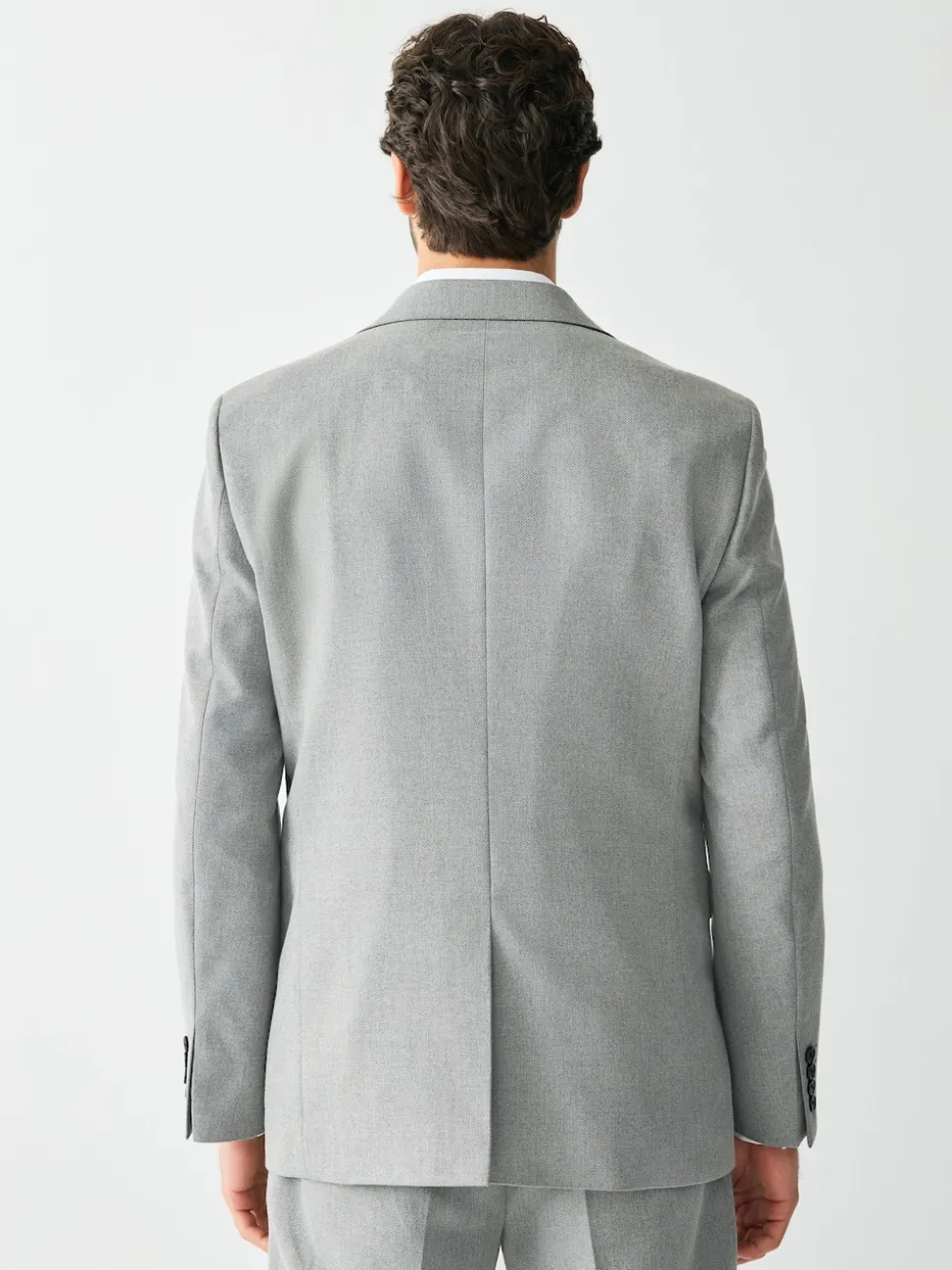 Grey Tailored Fit Textured Suit Jacket