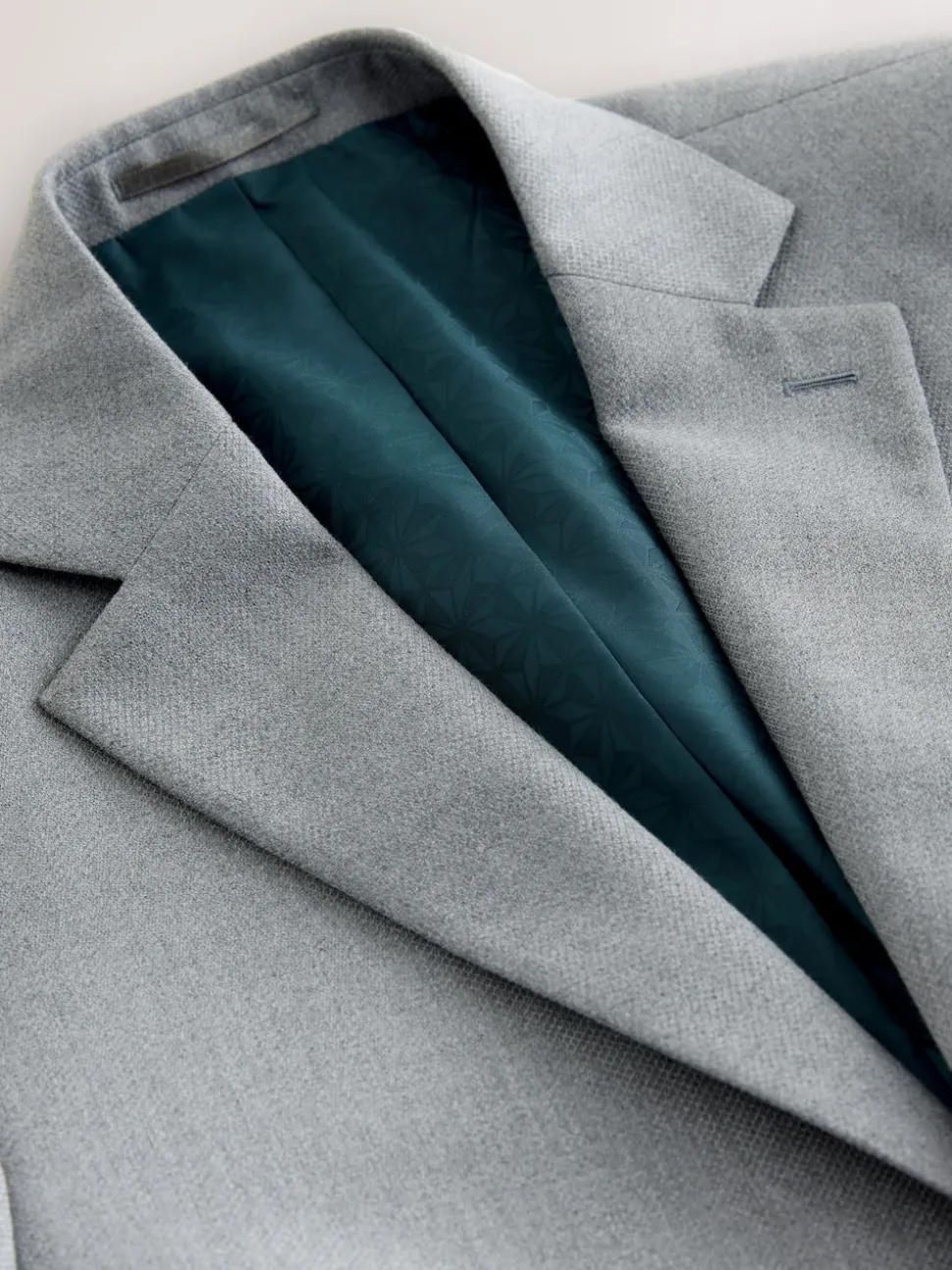 Grey Tailored Fit Textured Suit Jacket