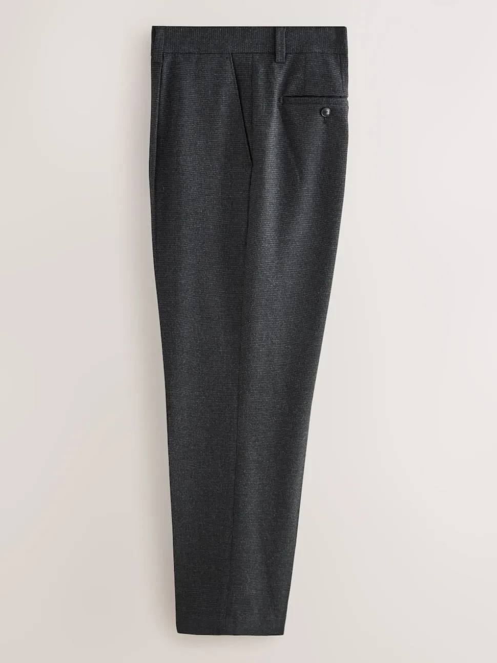 Grey Texture Straight Fit Smart Textured Trousers