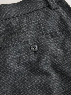 Grey Texture Straight Fit Smart Textured Trousers