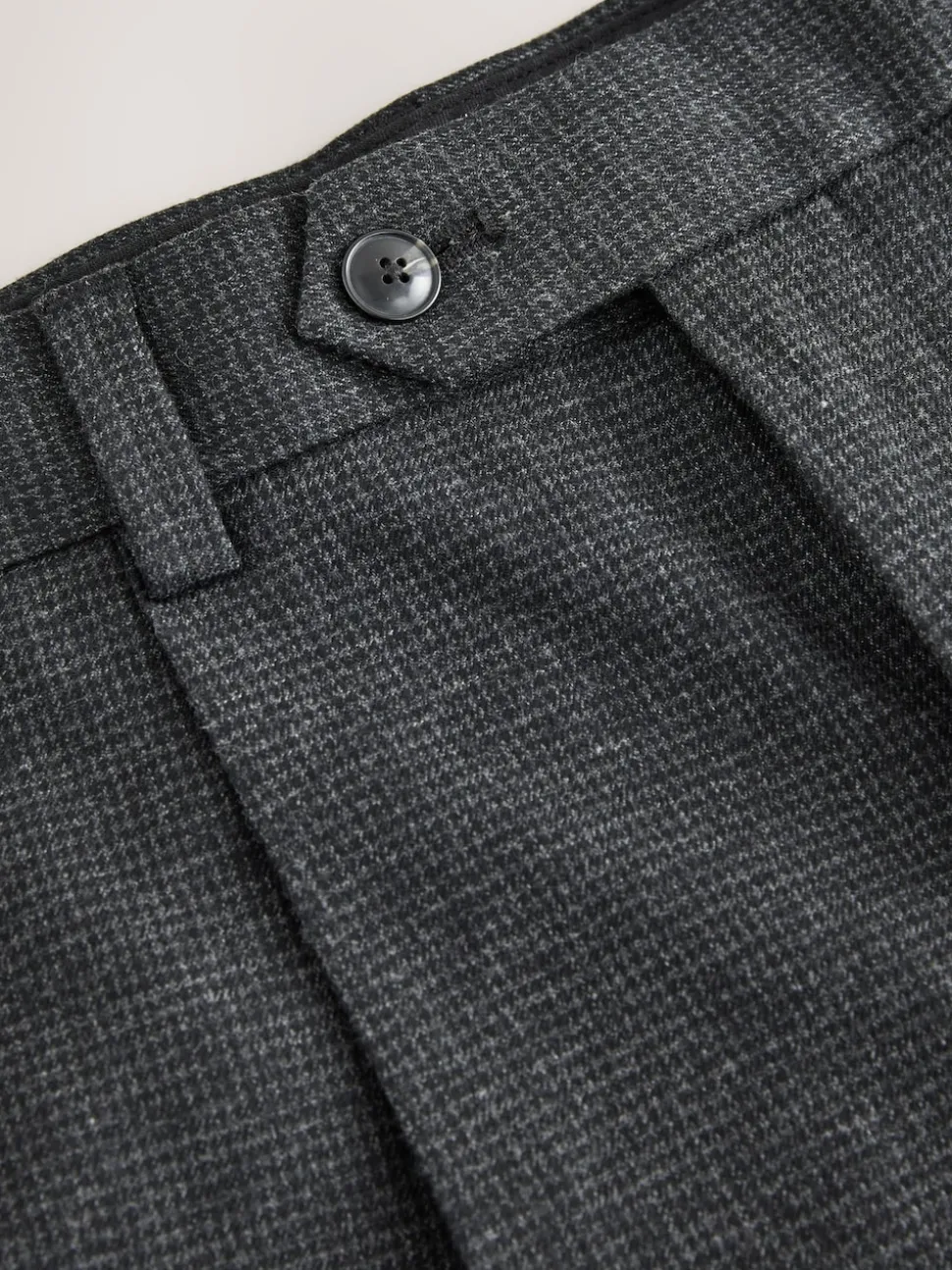 Grey Texture Straight Fit Smart Textured Trousers