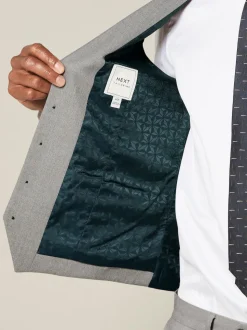 Grey Textured Suit Waistcoat
